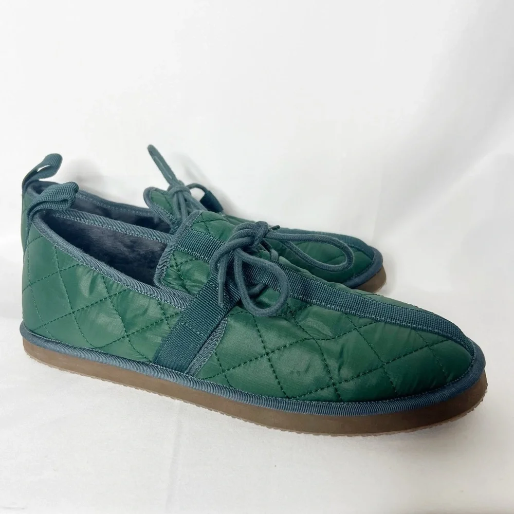 J. Crew Green Quilted Chore Slippers for Men